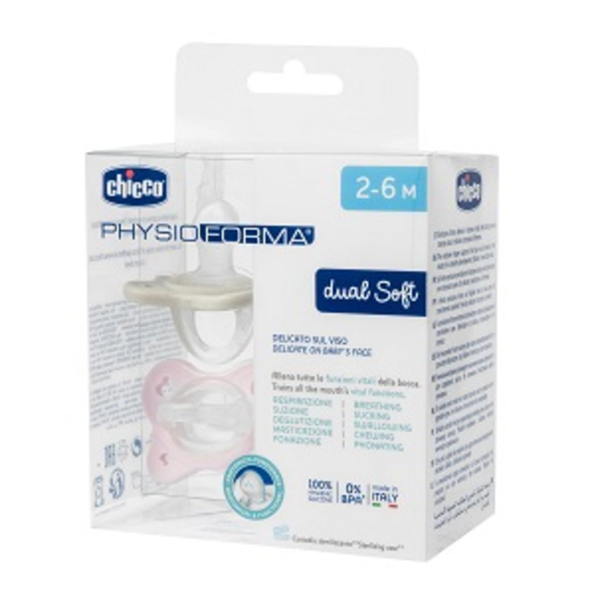 Suzeta anatomica Chicco PhysioForma DualSoft, 2buc, - 2-6kg [ps:a0bb8862-89db-4fa0-bd61-c2d78f4ec453]