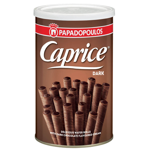 CAPRICE, rulouri, de napolitane crocante umplute cu crema cu aroma de ciocolata neagra (63%), 115 g [ps:8c32054b-61d9-48a8-80e2-54ee102389af]