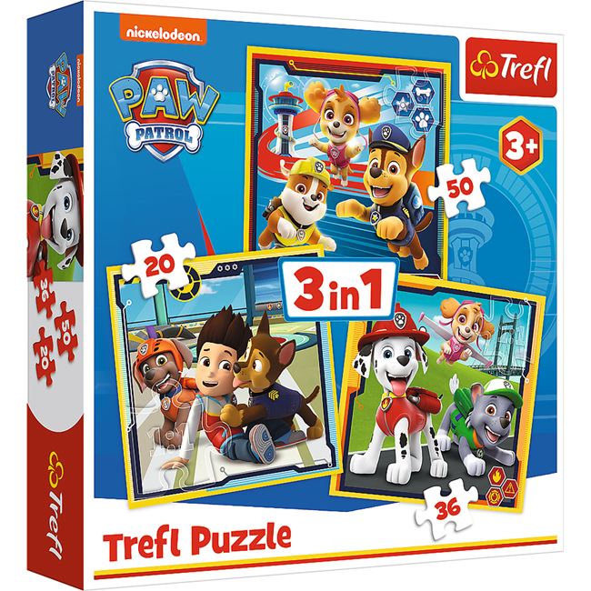 Set Puzzle 3 in 1 Paw Patrol de Crăciun - Trefl/Jumbo - Default Title [ps:c00b732d-9056-4da0-b14c-fcc2bfb68a7e]