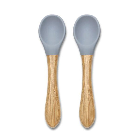 Set 2 Lingurițe Silicon și Bambus Lorelli, 6 luni+, Fresh - Grey [ps:47ddc0b0-74b6-4d3e-bf57-ac17fe581394]