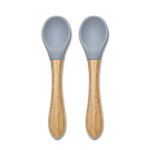 Set 2 Lingurițe Silicon și Bambus Lorelli, 6 luni+, Fresh - Grey [ps:47ddc0b0-74b6-4d3e-bf57-ac17fe581394]