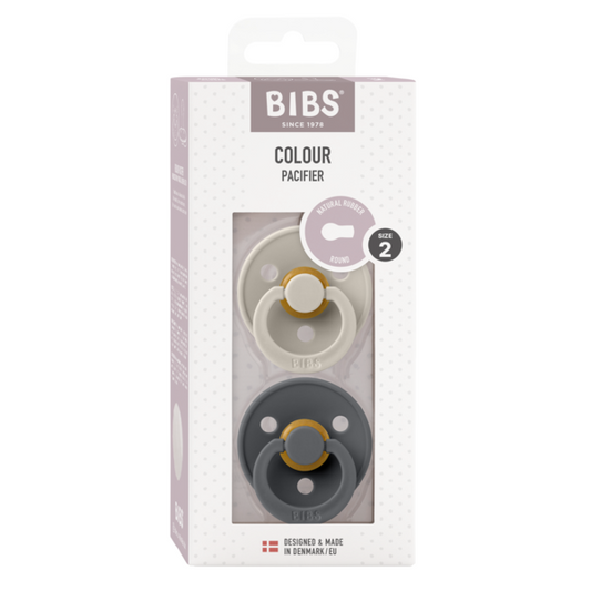 Set 2 Suzete BIBS Colour Latex, Tetină Rotundă, 6 luni - Sand [ps:8240972d-71fe-40fb-a952-aad5af6611b9]