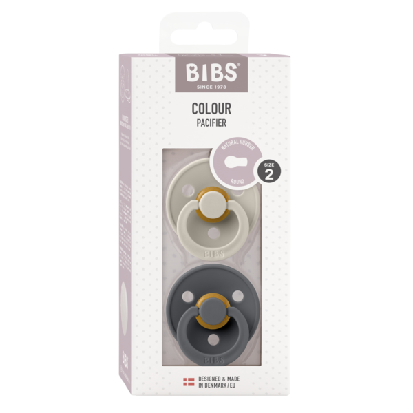 Set 2 Suzete BIBS Colour Latex, Tetină Rotundă, 6 luni - Sand [ps:8240972d-71fe-40fb-a952-aad5af6611b9]