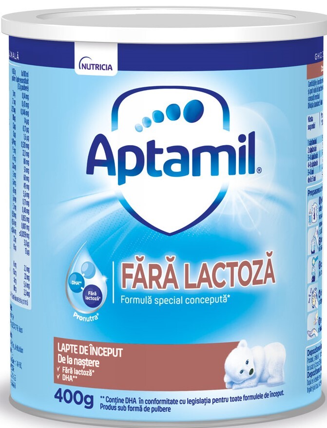 APTAMIL Lactose Free, formula speciala lapte praf, de inceput, 400 g [ps:fcc1d383-0c1c-436f-a443-72b68901eed4]