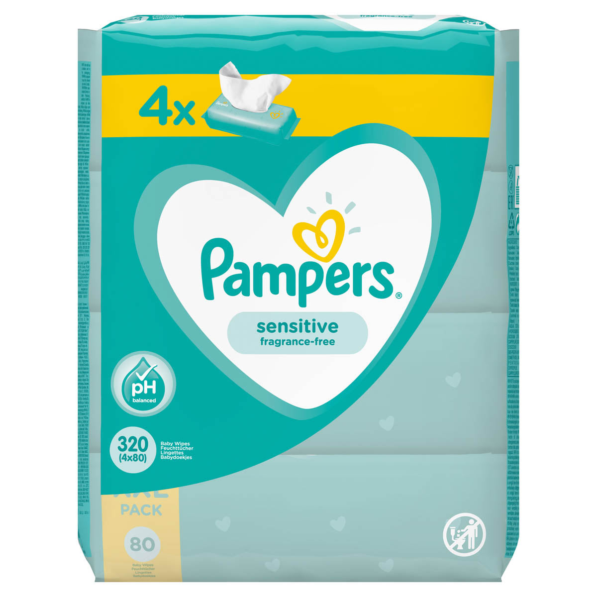 PAMPERS Sensitive, servetele umede, pentru copii, 12x52 buc - 4 x 80 buc [ps:9c82ae6a-81b1-401d-8933-8763a6a4f29f]