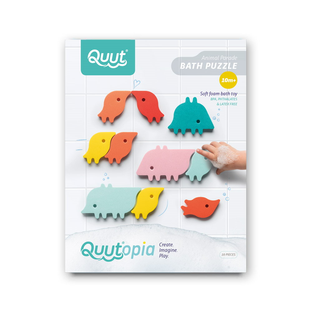 Puzzle de Baie Meduze Colorate, 10 piese, Quut Toys - Parada animalelor [ps:42765b75-995d-4eea-9679-4d91eb8ea9f1]