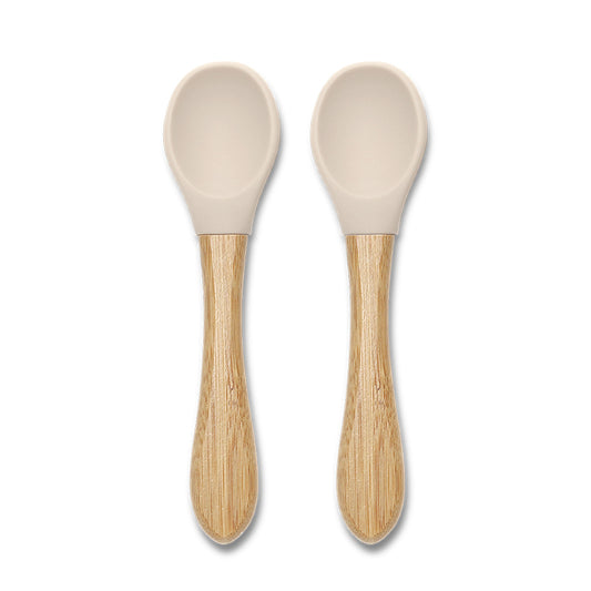 Set 2 Lingurițe Silicon și Bambus Lorelli, 6 luni+, Fresh - Beige [ps:625450fe-2a0a-4990-b31a-c3a3468812f7]