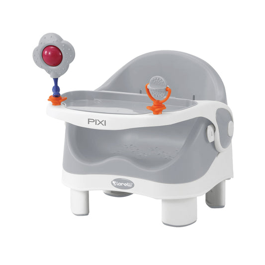 Scaun de masă Lorelli Pixi Booster, Grey & White - Gri [ps:9c0f1bb8-64b9-45e1-9bbe-d214845fa836]