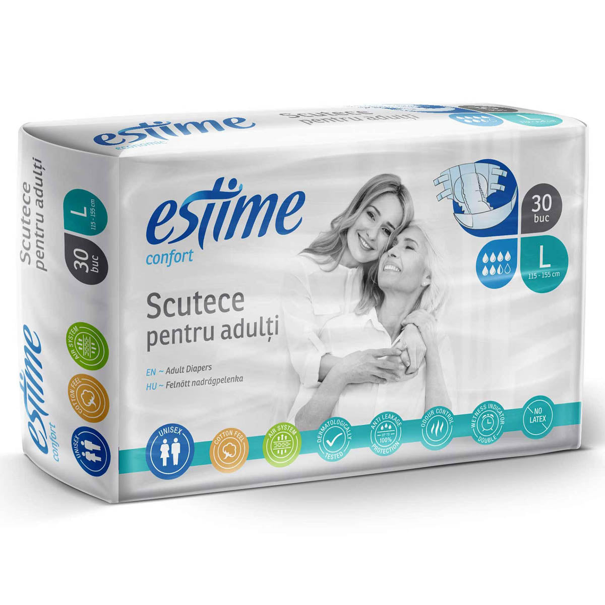 ESTIME Confort, scutece pentru adulti, L, 30 buc [ps:7c46f909-d502-45d9-8bb0-84c81e3159e3]
