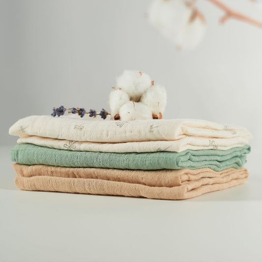 Set 3 Museline Bumbac Organic ONINO HUG.me, 60x60cm, GOTS - Pure Nature [ps:226753b7-1e71-429c-b08a-0726ddea0925]