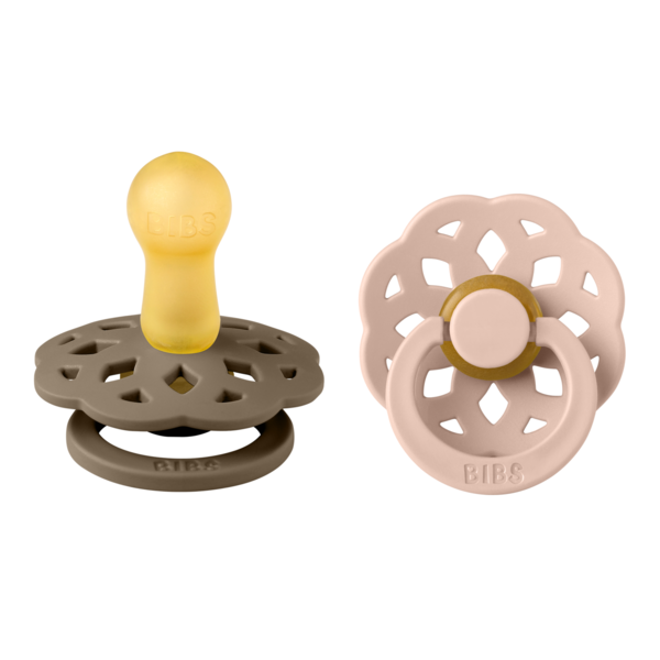Set 2 Suzete BIBS Boheme Latex, Tetină Rotundă, 0 luni - Dark Oak/Blush [ps:74ca28bb-3a44-4f42-955e-bcab33a7ff81]