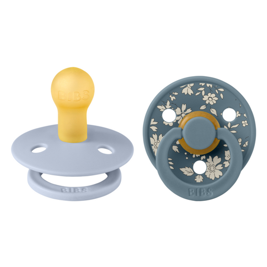 Set 2 Suzete BIBS x Liberty Colour, Latex, 0 luni - Dark Oak - Dusty Blue/Petrol [ps:226c4f12-e563-4e36-9e29-fe88139433c0]