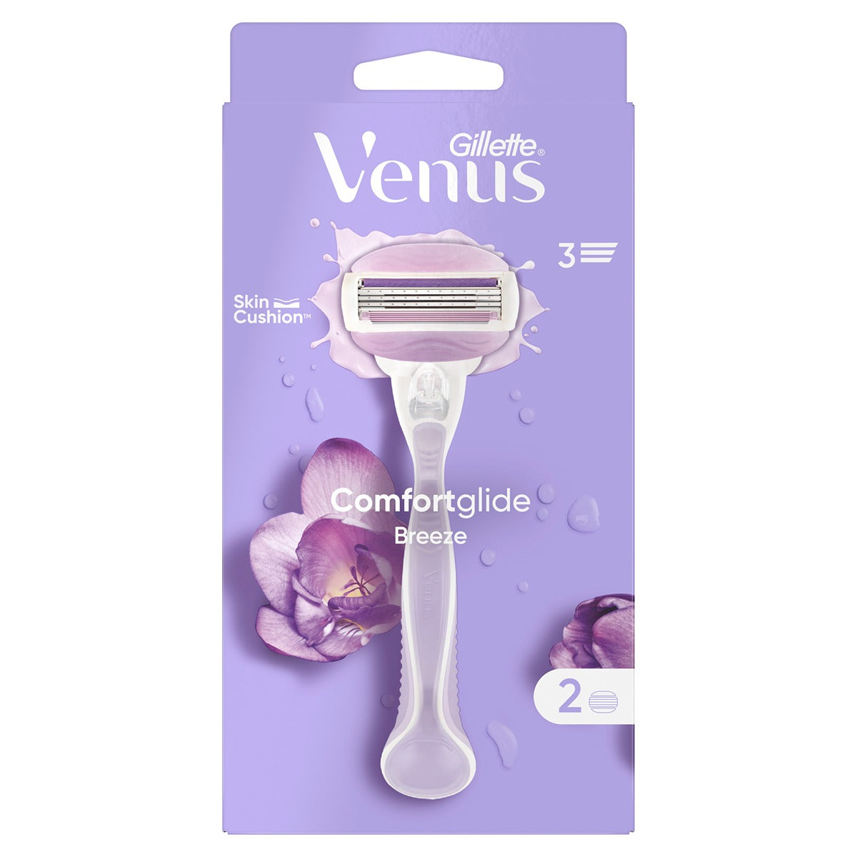 GILLETTE Venus Comfort Glide Breeze, aparat de ras, pentru femei + 2 rezerve [ps:8625a794-8516-4d41-93fc-51f38afb3e22]