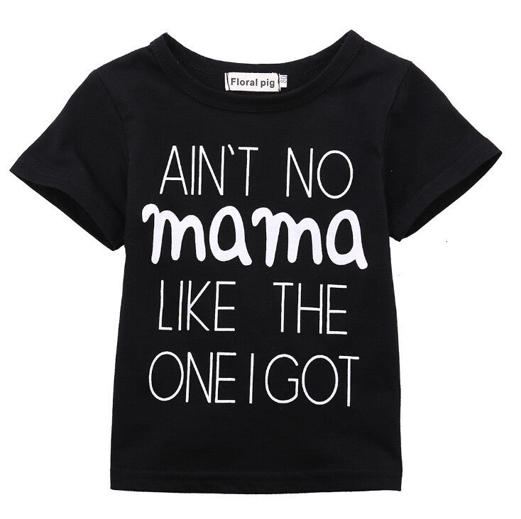 Tricou copii negru "Ain't No Mama" Drool (Marime: 100) [ps:133aca87-c6eb-454f-8b0c-defb96f71b13]