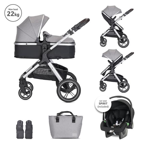 Set Cărucior 3în1 Lorelli Viola, Coș Auto Spirit, Negru - Grey [ps:3e5c55fd-c42b-4111-873c-21a9505a73ba]
