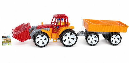 Tractor Bams 4 cu Remorcă Roșu Portocaliu - Viva Toys - Default Title [ps:61c0b3d5-77a3-4c56-8cf0-19fbb105d534]