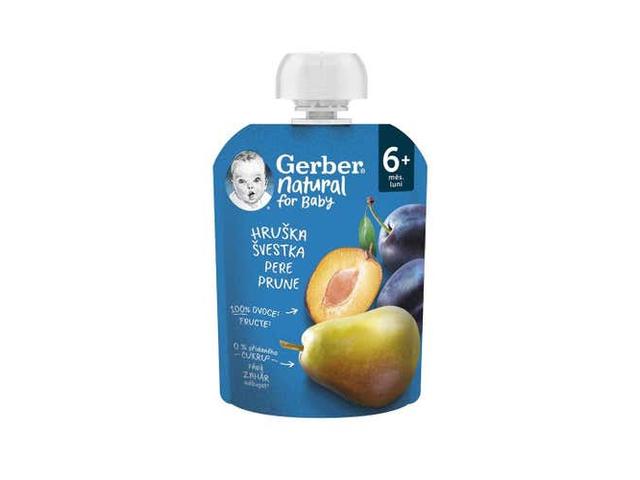 GERBER Natural, piure, de la 6 luni, cu prune si mere, 90 g - Default Title [ps:4dcbeb12-06a8-40a7-aeb9-8271b2ed6a6d]