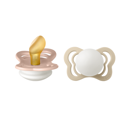 Set 2 Suzete BIBS Couture Glow Latex, Anatomice, 0 luni - Blush/Vanilla [ps:83e01d07-ef75-4613-bff8-f23081fb2931]