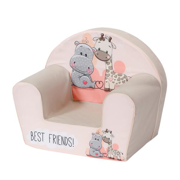 Fotoliu pentru copii, Knorr Toys, umplutura din spuma moale, husa bumbac 100% detasabila si lavabila, 51 x 34 x 42 cm, 9 Luni+, Best Friends [ps:166d4a60-de06-4ce8-88eb-765fa84c3f05]