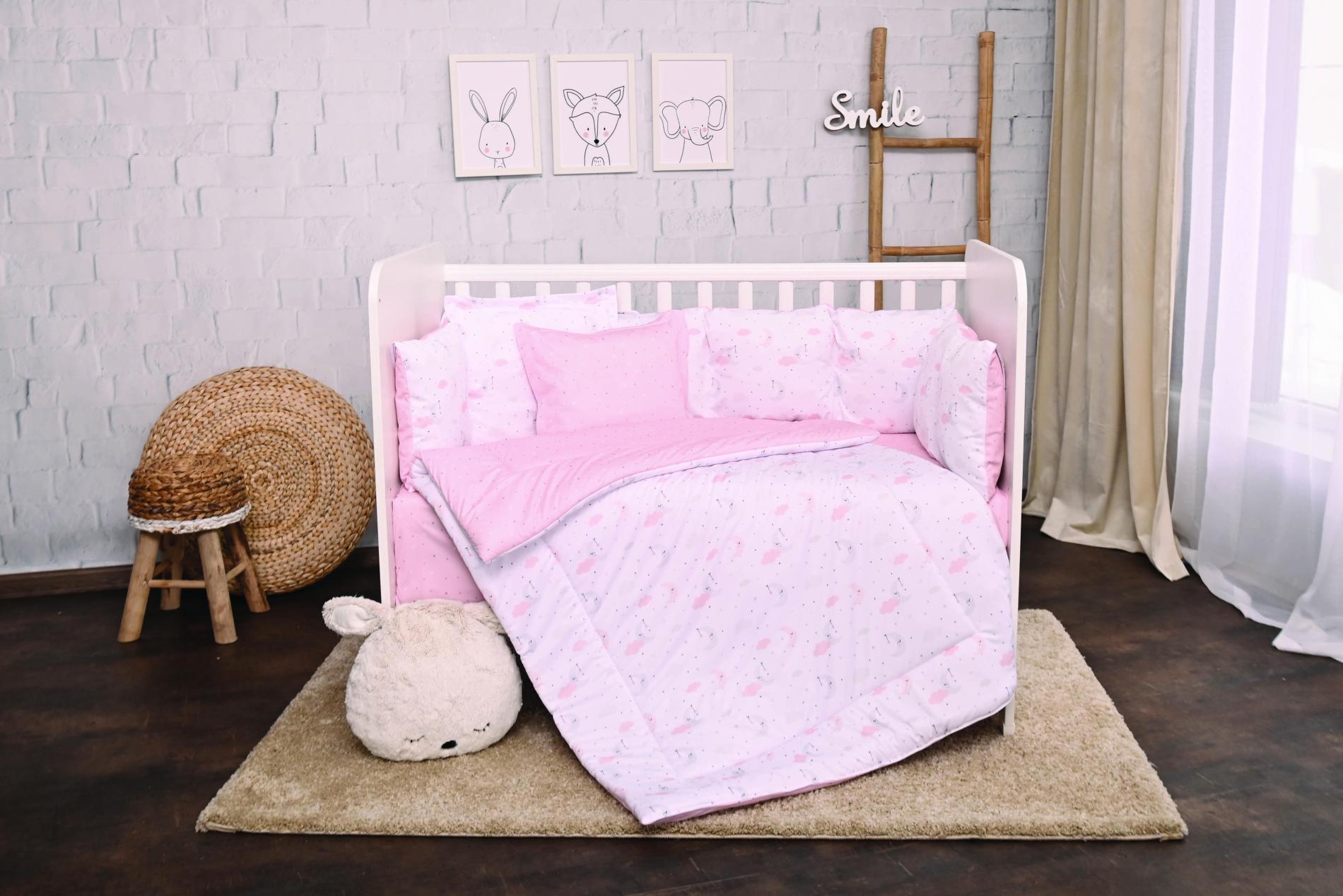 Set Lenjerie Pat 7 Piese Lorelli Lily Grey Train - Bumbac - Roz Luna si Stele [ps:bd873a07-402f-445d-8d4f-b6dab8aa4f61]