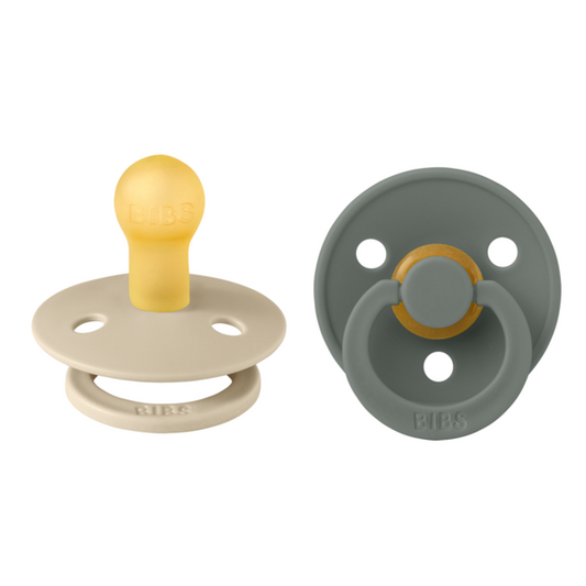Set 2 Suzete BIBS Colour Latex, Tetină Rotundă, 0 luni - Vanilla/Pine [ps:71ce021f-6767-4153-b07d-199d34d73cfe]