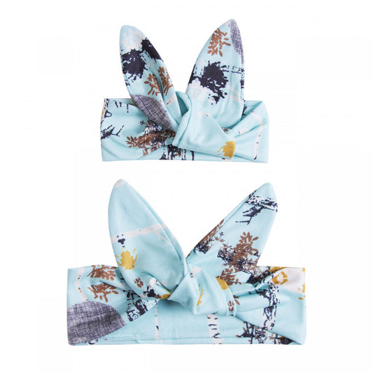 Set bentite mama-fetita Drool (Model: Bleu cu flori) [ps:85585435-4cd2-427c-b257-19e74bc305b3]