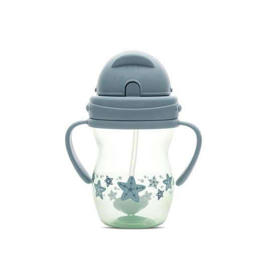 Cană cu pai anti-vărsare Lorelli, 275ml, Grey Yellow - Blue Green [ps:14da7610-51b1-457b-8275-4e6f197e91ad]