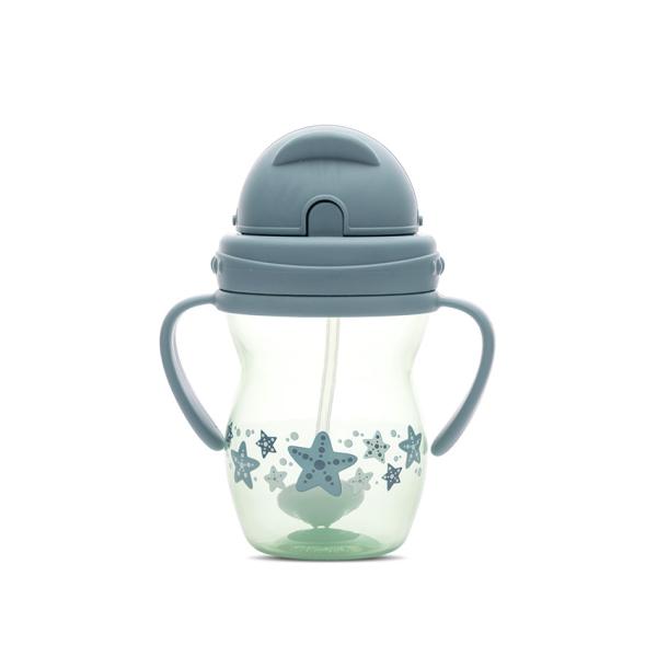 Cană cu pai anti-vărsare Lorelli, 275ml, Grey Yellow - Blue Green [ps:14da7610-51b1-457b-8275-4e6f197e91ad]