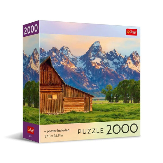 Puzzle Trefl 2000 Piese - Vederea Muntilor Teton cu Poster - Default Title [ps:13eacfef-fff8-42cb-ac8d-a658e79e5e75]