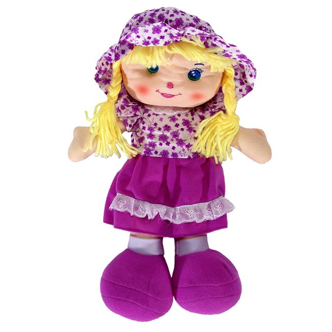 Papusa Textila Jumbo cu Rochie Mov și Pălărie - Default Title [ps:5ddbfa25-2887-4677-a52c-6a31688a369c]