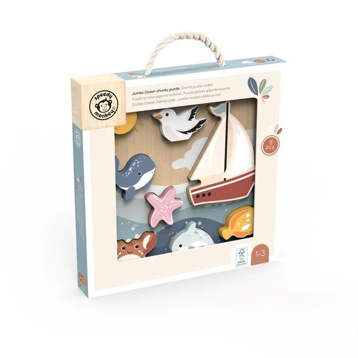 Puzzle din Lemn Ocean Speedy Monkey - 8 Piese - Default Title [ps:4fbc1cfe-62f8-4d8f-be1e-3a14cb324ad0]