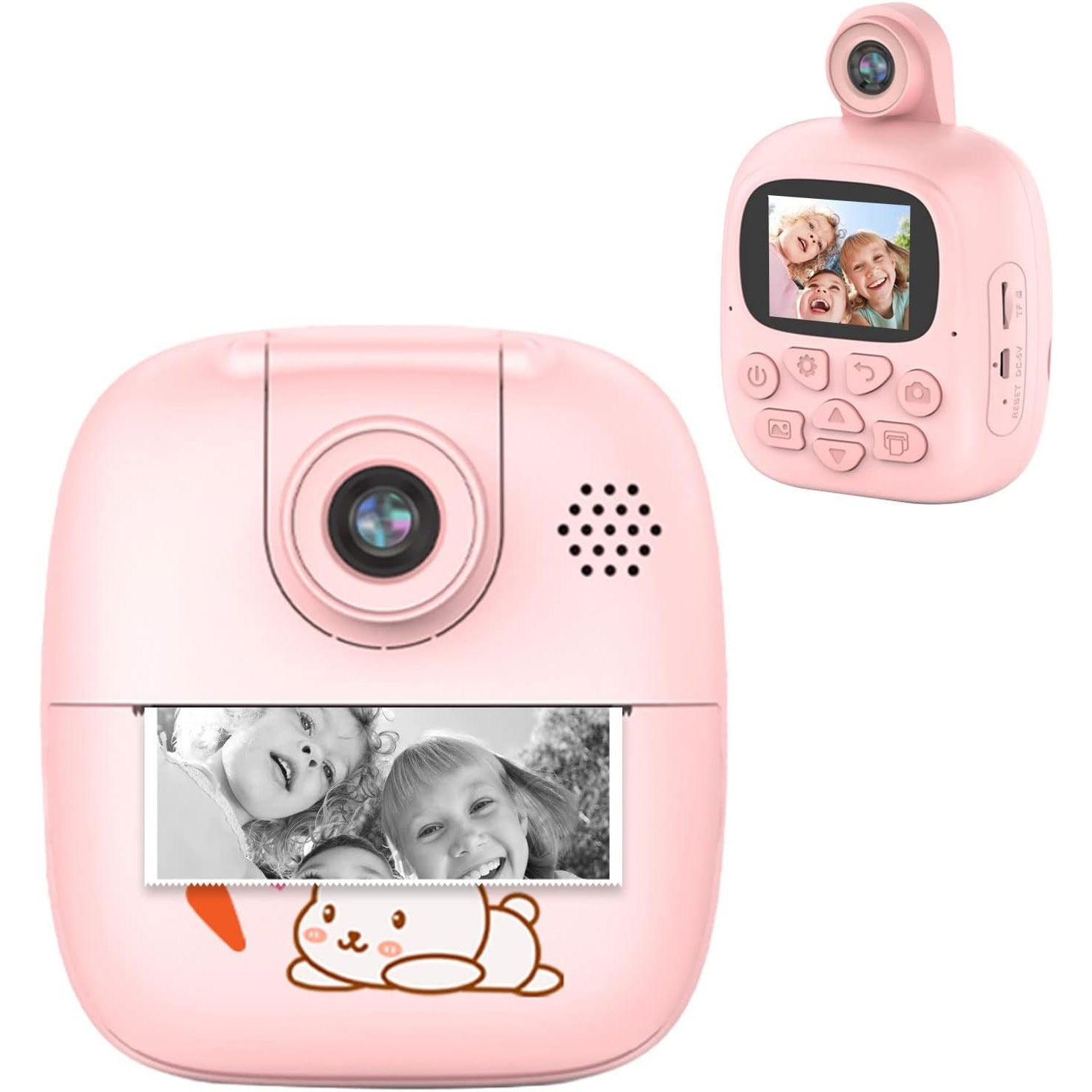 Camera Instantanee Copii Flippy Dinozaur, Verde - Roz [ps:39efe93b-939a-415d-a0a6-98feb76bd578]