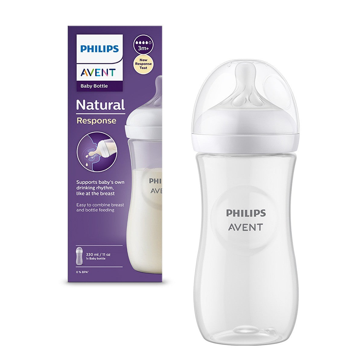 PHILIPS SCY906/01 Avent, biberon, natural response, 6 luni+, debit rapid, 330 ml [ps:adca672b-4d57-4532-b330-199ed3c54476]