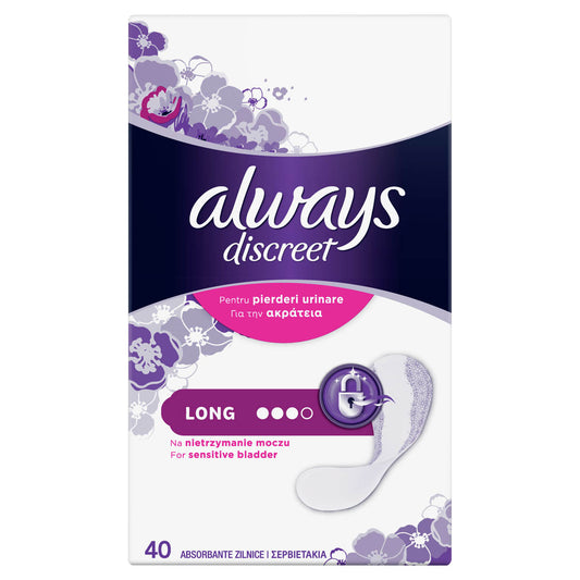 ALWAYS DISCREET, absorbante zilnice, Large, 40 buc [ps:269738d3-fc24-4264-92ab-edf4c687b914]