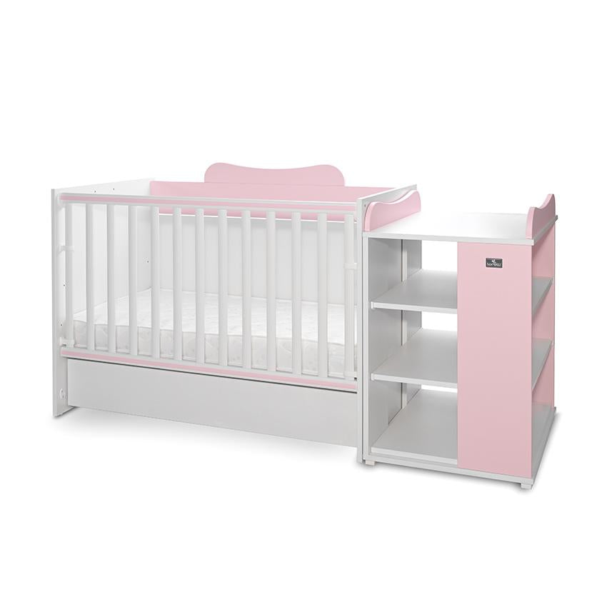 Pătuț Modular Multifuncțional Lorelli Multi, White Orchid - White Orchid Pink [ps:dc39f026-b8aa-498f-9585-56101d8b69c0]