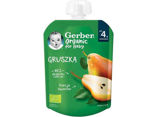 GERBER Bio, piure, de la 6 luni, cu pere, 80 g [ps:ae84009b-b6f8-41f8-be1e-866dbf62c505]