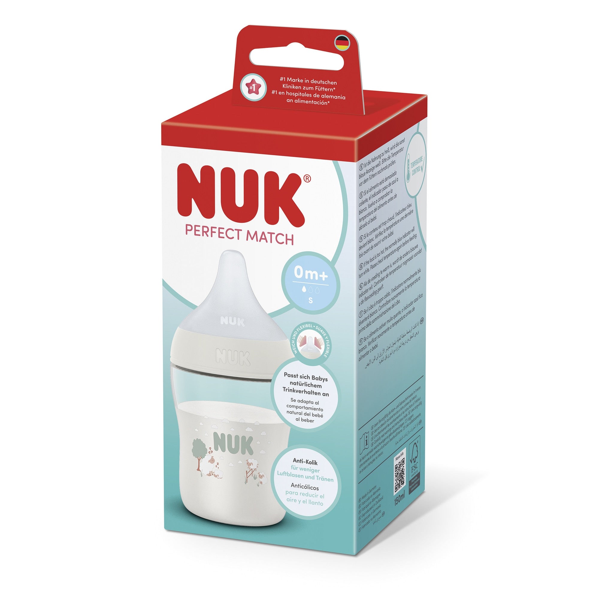 NUK PM BIB PP TC 150ML ALB TET.SI 0+ FLUX S - Alb [ps:d915db24-658d-48cf-b363-fd56272ae13a]