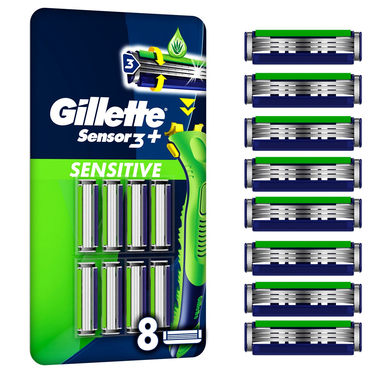 GILLETTE Sensor 3 Plus Sensitive, rezerva aparat de ras, 8 buc [ps:68b38dbb-f074-4bca-9462-afebaa819ca8]