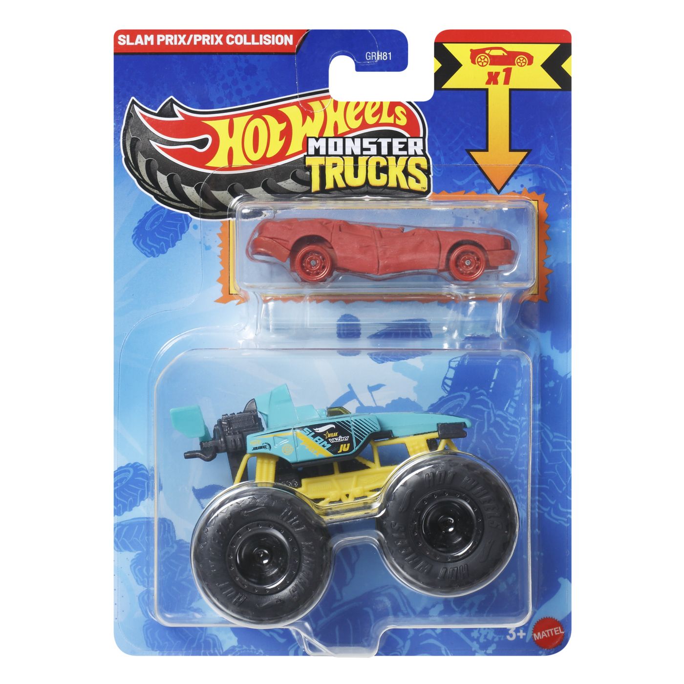 Hot Wheels Monster Truck și Mașină Metalică Slam Prix - Default Title [ps:6d4f694a-7d62-4015-8401-d7423131cdc6]