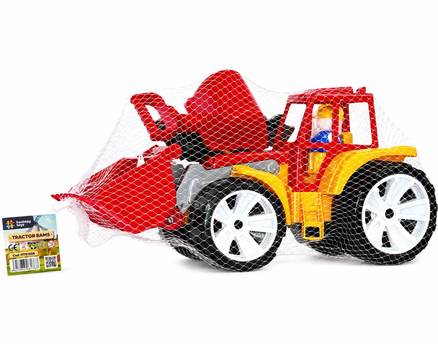 Tractor BAMS 2 cu 2 Cupe Militar - Viva Toys - ROSU PORTOCALIU [ps:c1c4f18f-43a8-44b3-8a1b-71c47b6e21af]
