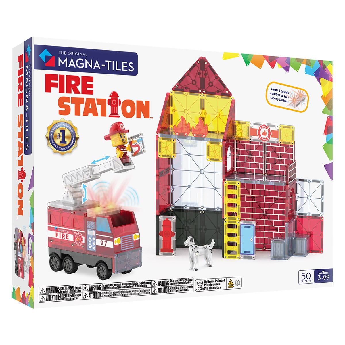 MAGNA-TILES Fire Station - Set Jucării Construcție 50 piese - Default Title [ps:8197d05e-b7b2-453c-b0c7-cfe01535c786]