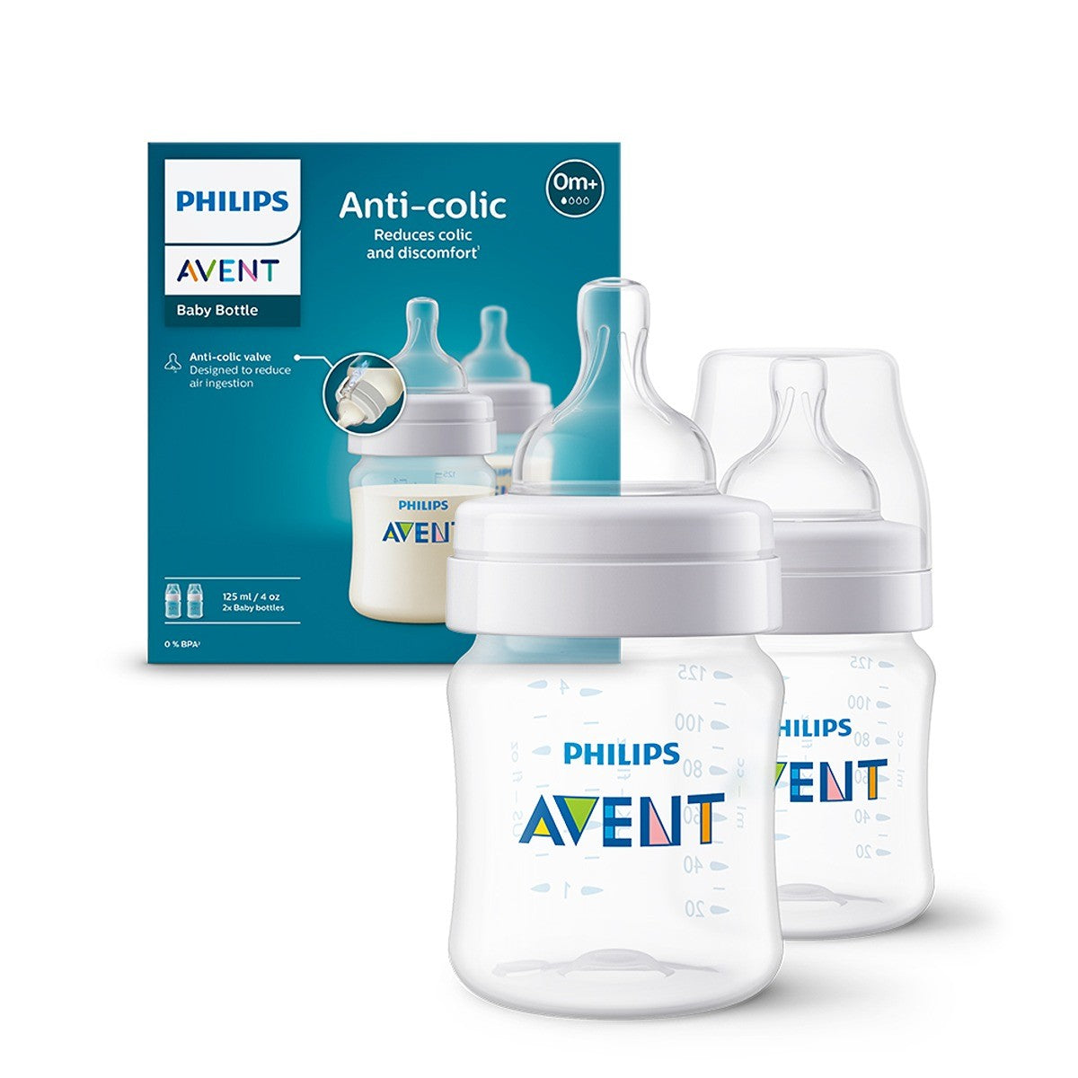 PHILIPS SCY100/02 Avent, biberon anti-colici, 0 luni+, 2x125 ml [ps:dbf4a276-d308-4b2d-83e1-ab83bc2adffe]