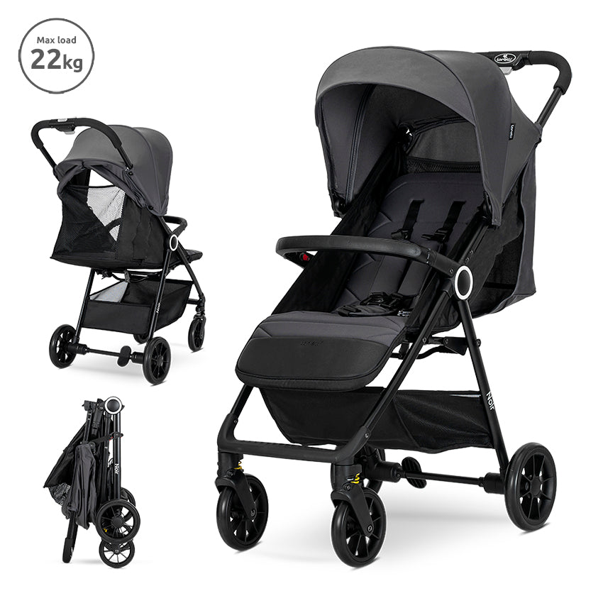 Cărucioar Nou-Născut Lorelli Noir, Negru | Pliere Rapidă - Grey [ps:ddd1e034-1b21-4fe0-bc2a-f0c8113297ac]