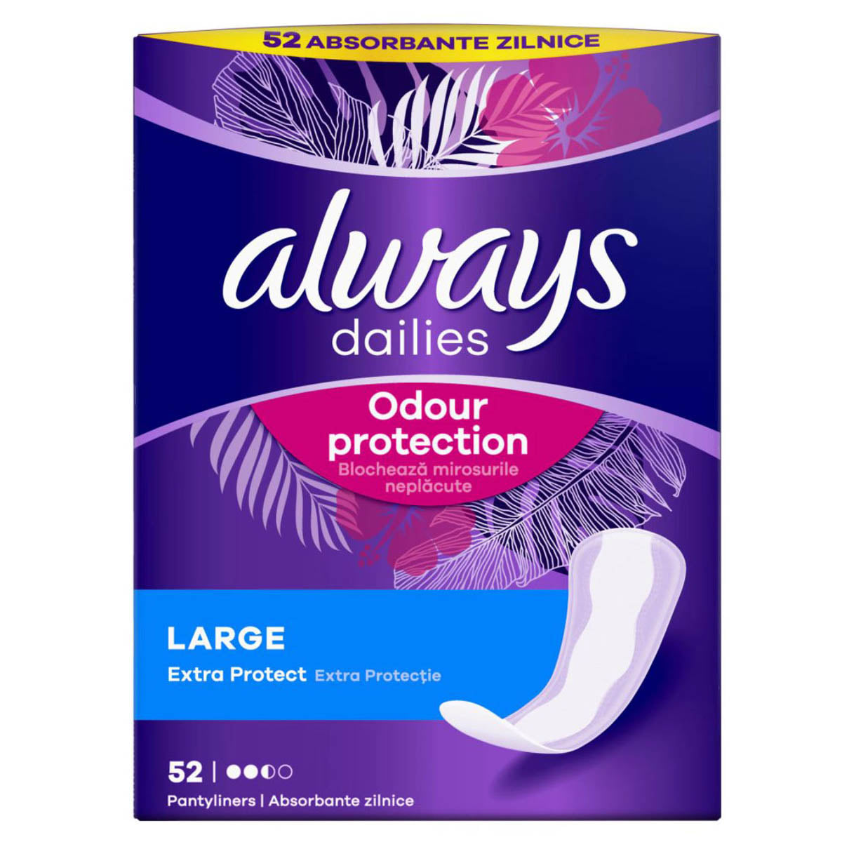 ALWAYS Dailies Extra Protect, absorbante zilnice, Large, 52 buc [ps:16b4df2d-f891-4eba-ac36-ce9dade7b44d]