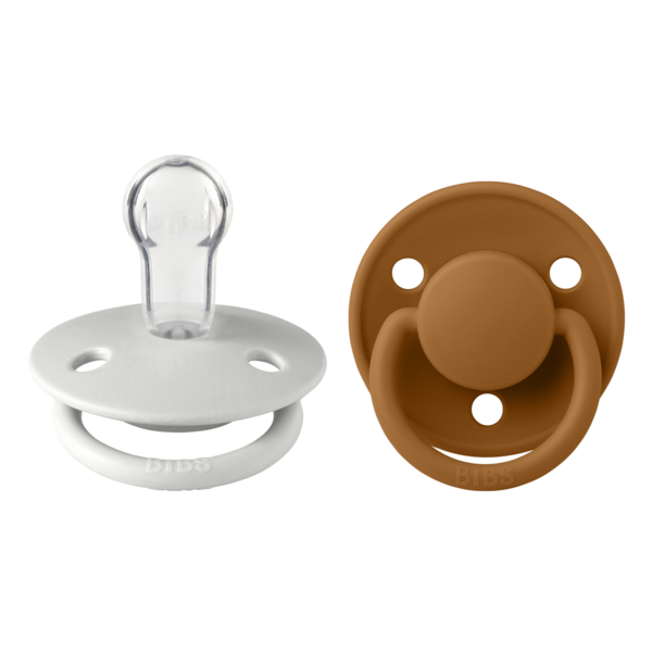 Set 2 Suzete BIBS De Lux Silicon, Tetină Rotundă - - Haze/Caramel [ps:9b79ea65-a166-4290-9ec2-ec4ae4d4019a]