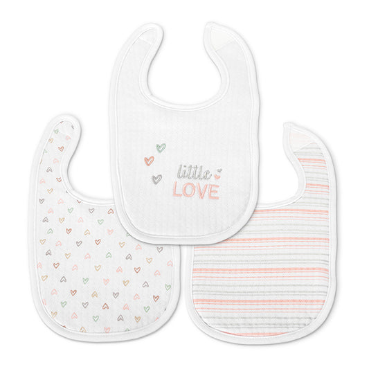 Set 3 Bavete Bumbac Lorelli pentru Nou-Născut, Albe - Pink [ps:f962f5ac-3252-482c-8b33-b91e4da06f37]