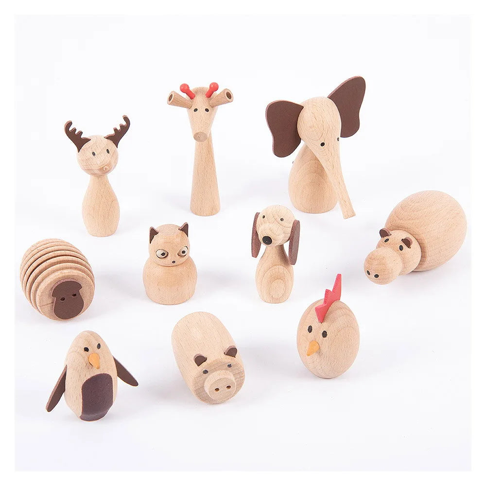 Set 10 Animale din Lemn Animal Friends Tickit - Default Title [ps:9db8cf37-ad06-470a-a7e1-9f3afc6c5d0f]