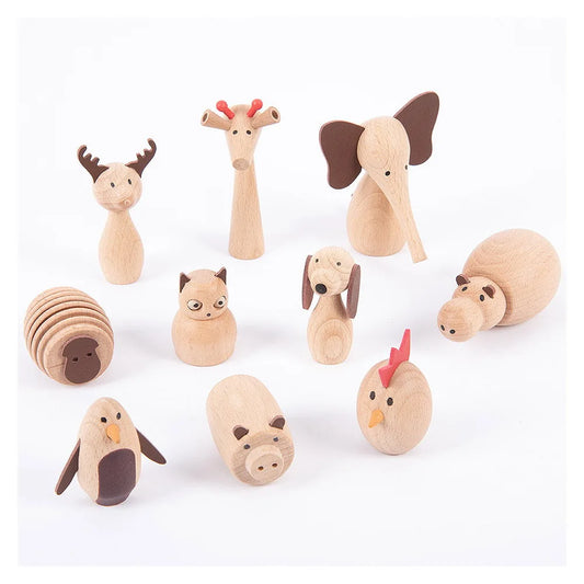 Set 10 Animale din Lemn Animal Friends Tickit - Default Title [ps:9db8cf37-ad06-470a-a7e1-9f3afc6c5d0f]