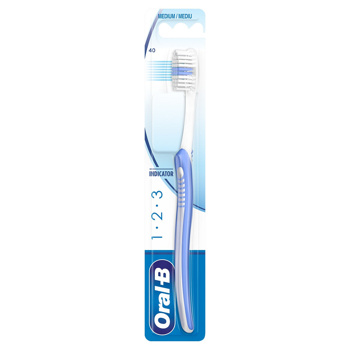 ORAL-B 1.2.3 Indicator, periuta de dinti, medium, 1 buc [ps:078cb422-985a-40d0-b331-accc724c4a35]