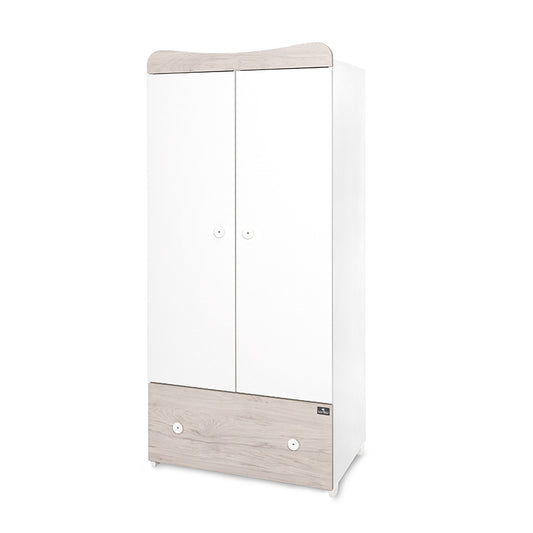 Dulap Garderobă Lorelli Exclusive, 2 Uși, White & Coffee - White Light Oak New [ps:9532a1f8-c1f5-47f5-a43d-47f4e711538d]